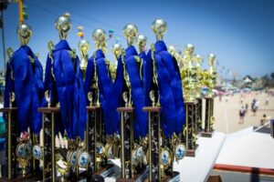 Beach soccer tournament trophies in South Padre Island