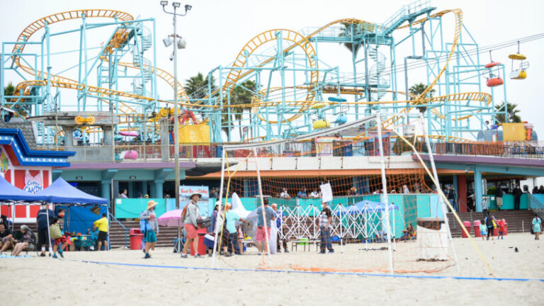 sand soccer tournament at Santa Cruz Beach Boardwalk